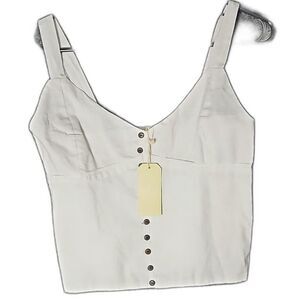 NWT Love Notes White Medium Crop Top Tank Top